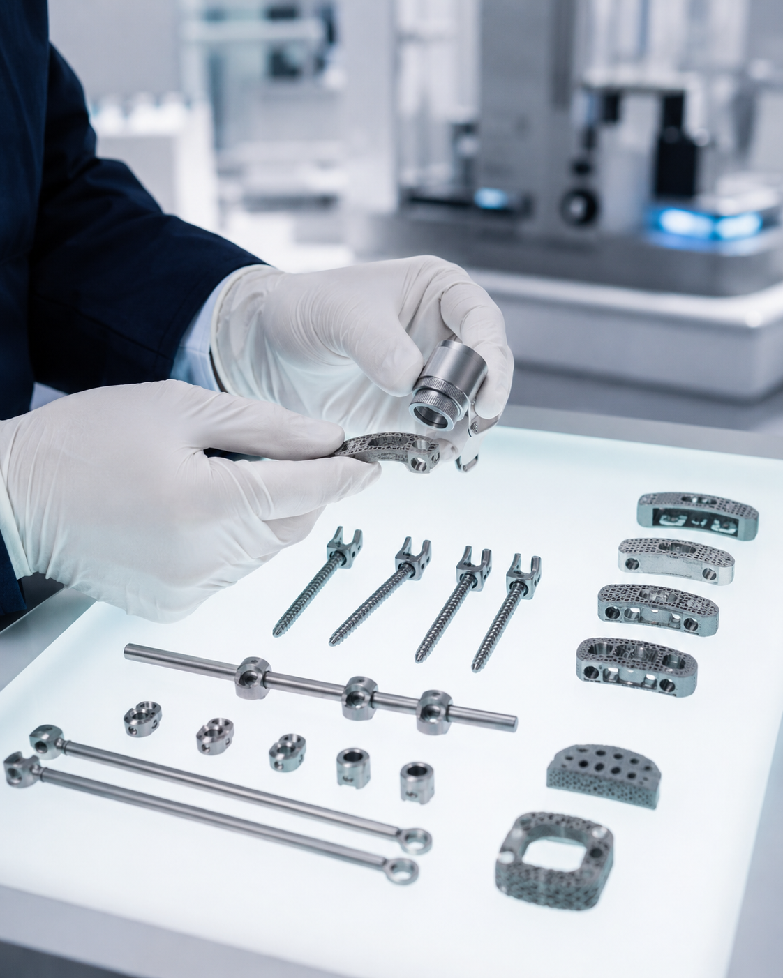 Inspeção de qualidade de implantes médicos
